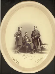 Lt. General Ulysses S. Grant, Bvt. Col. Adam Budeau, and Bvt. Col. O.E. Babcock.